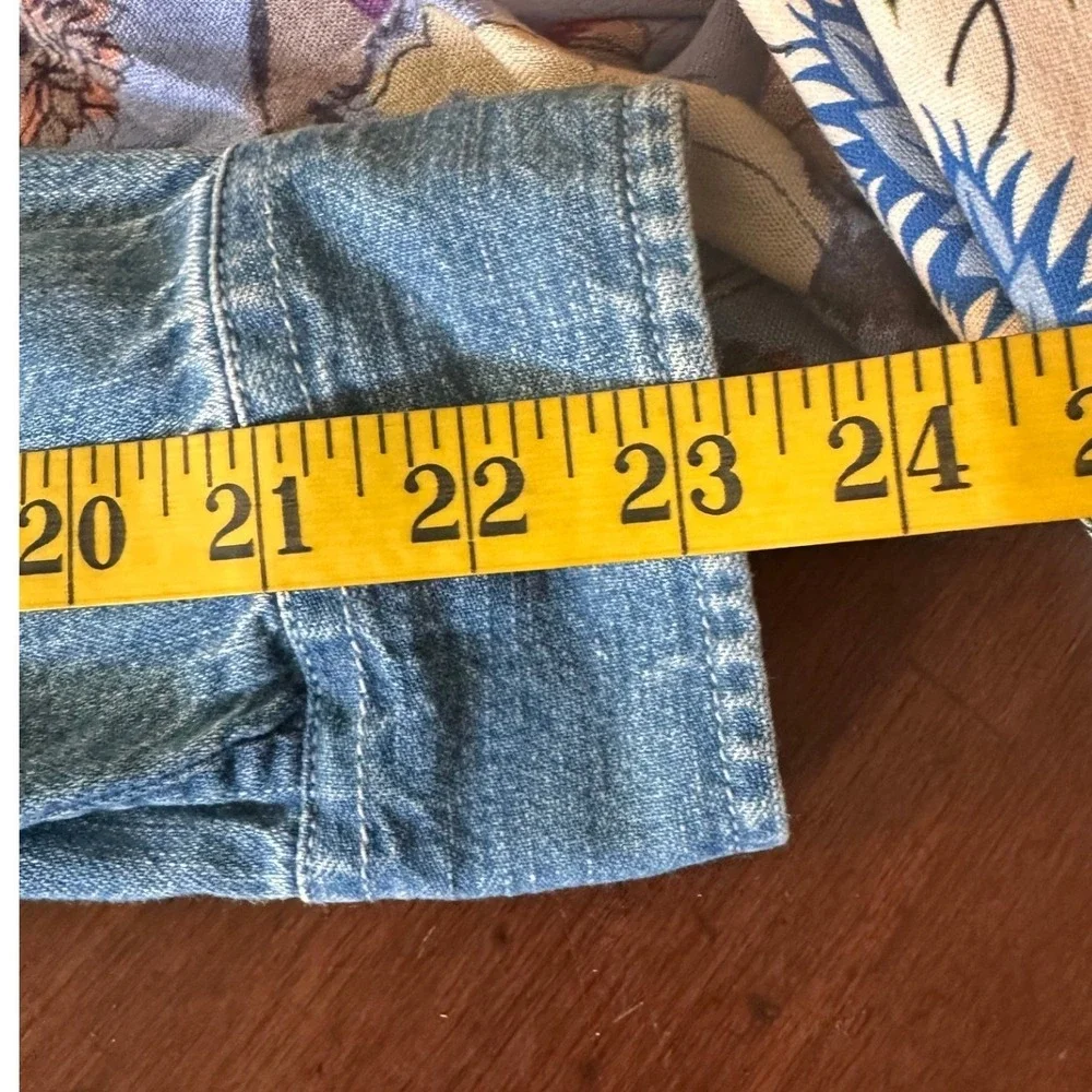 Lauren Jeans Co Ralph Lauren VTGE Denim Shirt SZ SM Blue Crest Logo Button Down - Picture 10 of 12